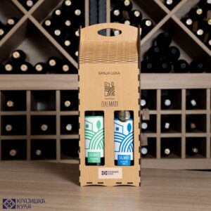 Komplet ukrasna kutija Merlot gold i tamjanika 2x0,75l Vinarija Dalmati