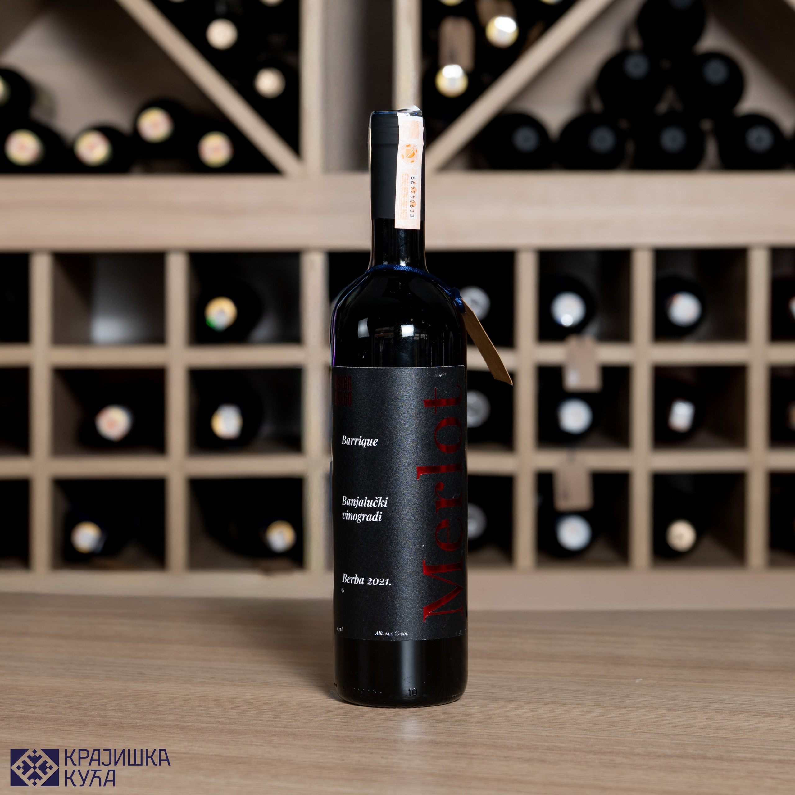 Suvo crveno vino Merlot Barique 0,75l Vinarija Crveni Brijeg